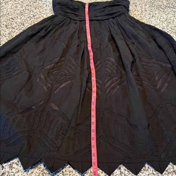 Anthropologie Midi Dress "Luiza" Black Cotton w/Spaghetti straps/Strapless Sz 8 - Picture 14 of 15